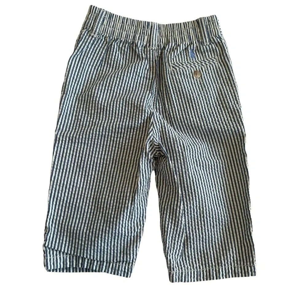 Ralph Lauren Blue & White Striped Seersucker Pants